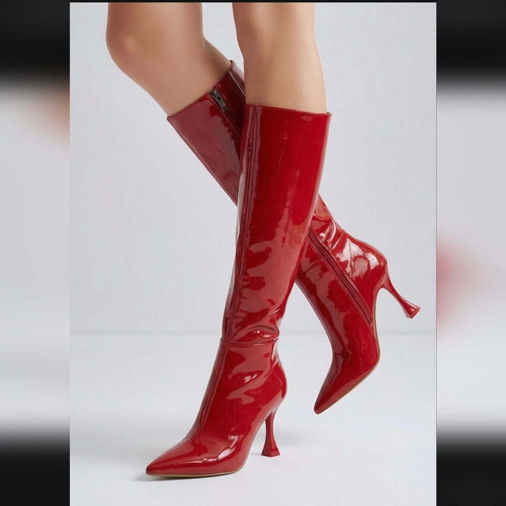 Vince Camuto Kamies Red Patent Leather Boots